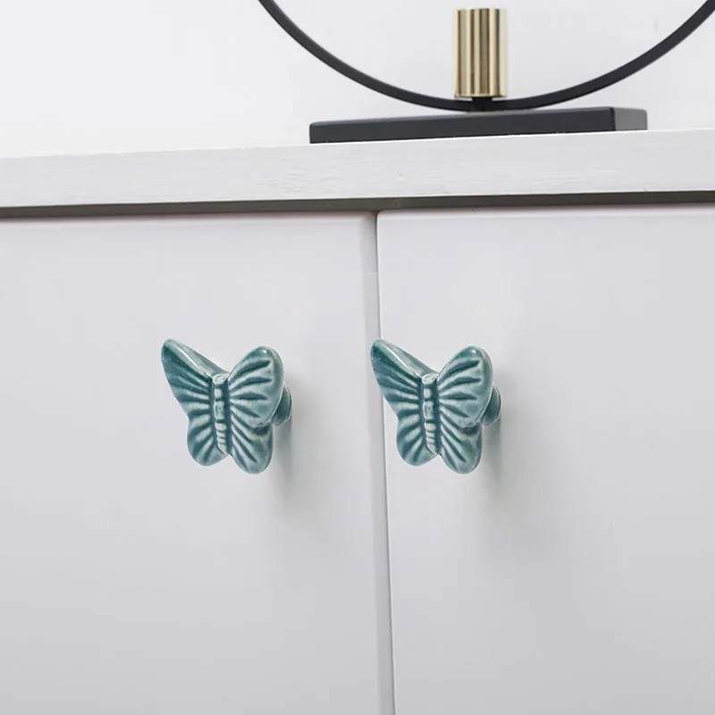 1PCS Ceramic Cabinet Handles and Knobs Art Style Drawer Dresser handle Door Pulls Furniture Hardware Accessories