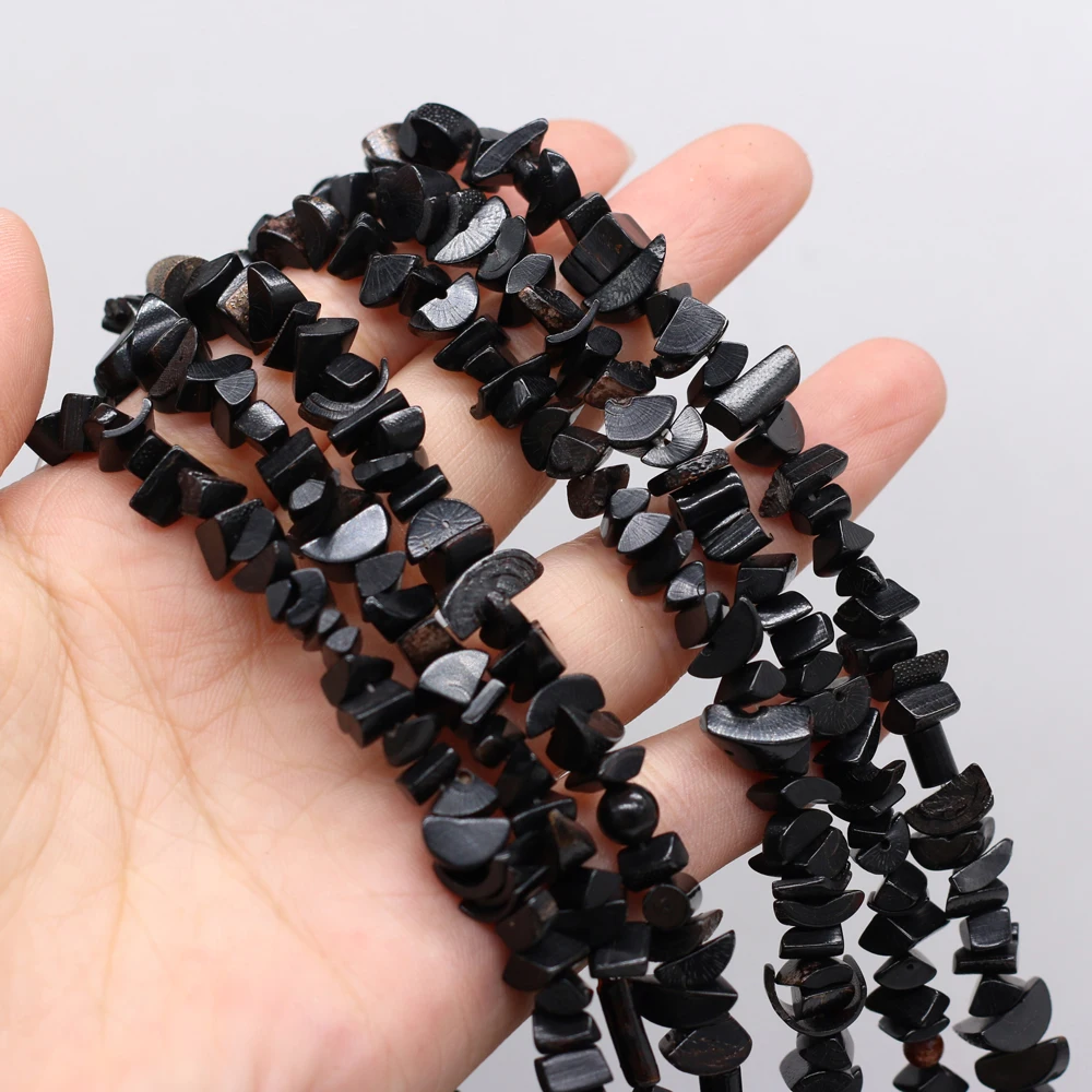 Natural Coral Black Irregular Crushed Stone Beads 5-8mmFor Jewelry Making DIY Necklace Bracelet Accessories Charm Gift Party36CM