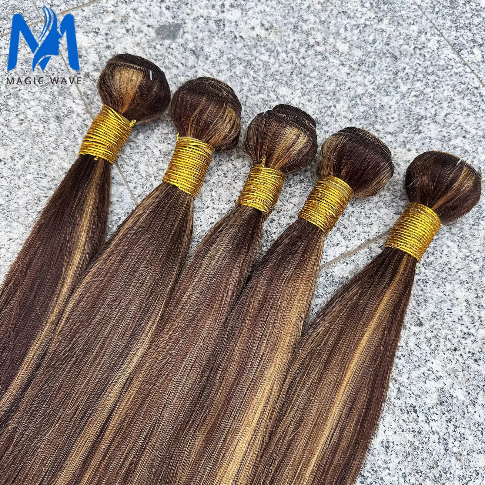 P4/27 Pasemka Proste Włosy Naturalne 14-32 cale 100% Brazylijskie Włosy Remy Proste Doczepy dla Kobiet o Czarnej Karnacji