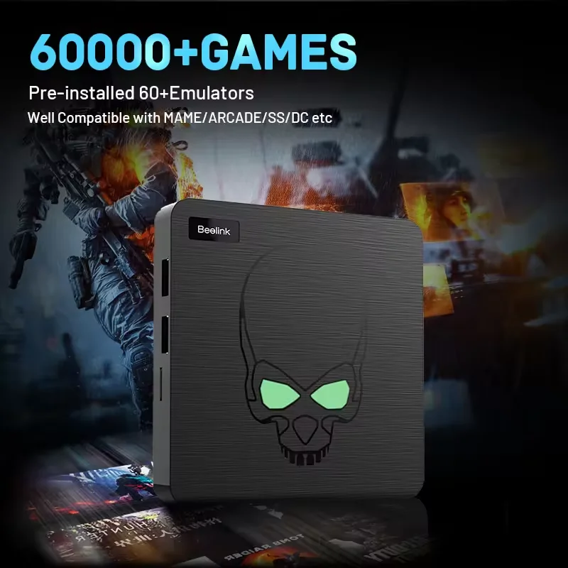 Kinhank Super Console X King Beelink Retro Video Game Consoles TV BOX For SS/DC/Arcade Media TV 9 Amlogic S922X With 60000 Games