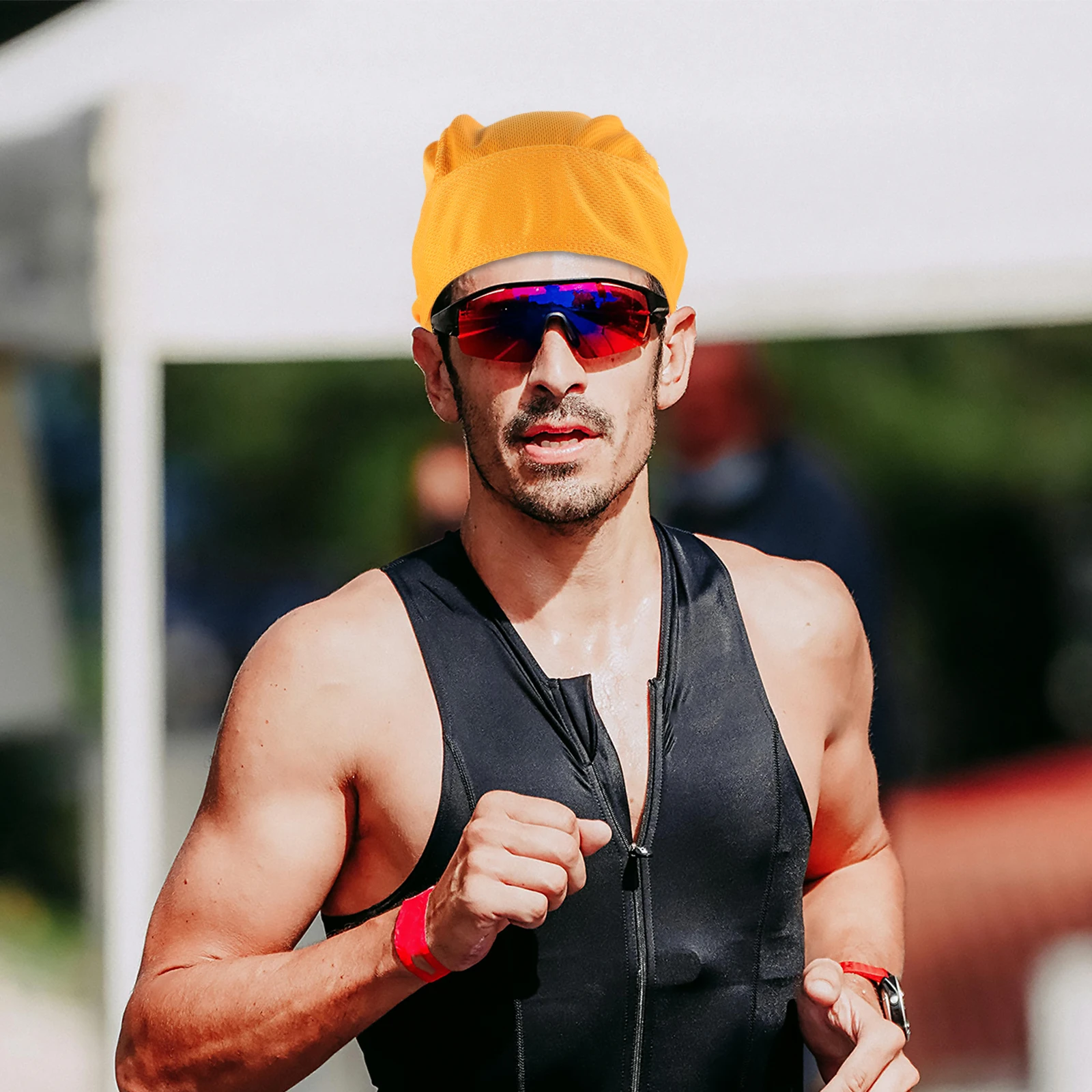 

Elastic Sweat Absorbing Headband For Men Polyester Breathable Cycling Cap Sports Headwear Running Motorcycle Sweatband Wicking