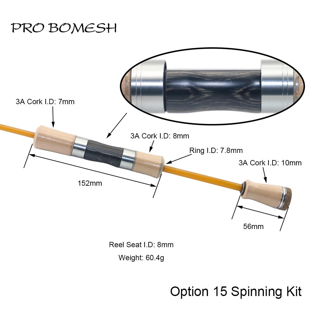Pro Bomesh Holz Spinning Casting Reel Sitz Split 3A Kork Griff Kit DIY Forelle Angelrute Gebäude Komponente Reparatur Zubehör – Detail 39