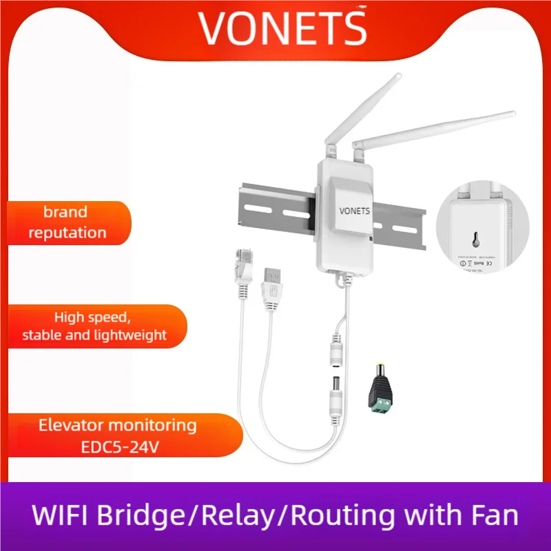 VONETS-extensor inalámbrico de enrutamiento de relé de puente 5G PLC de alta potencia, conversión inalámbrica con Cable WiFi uno a muchos, VAP11S-5G