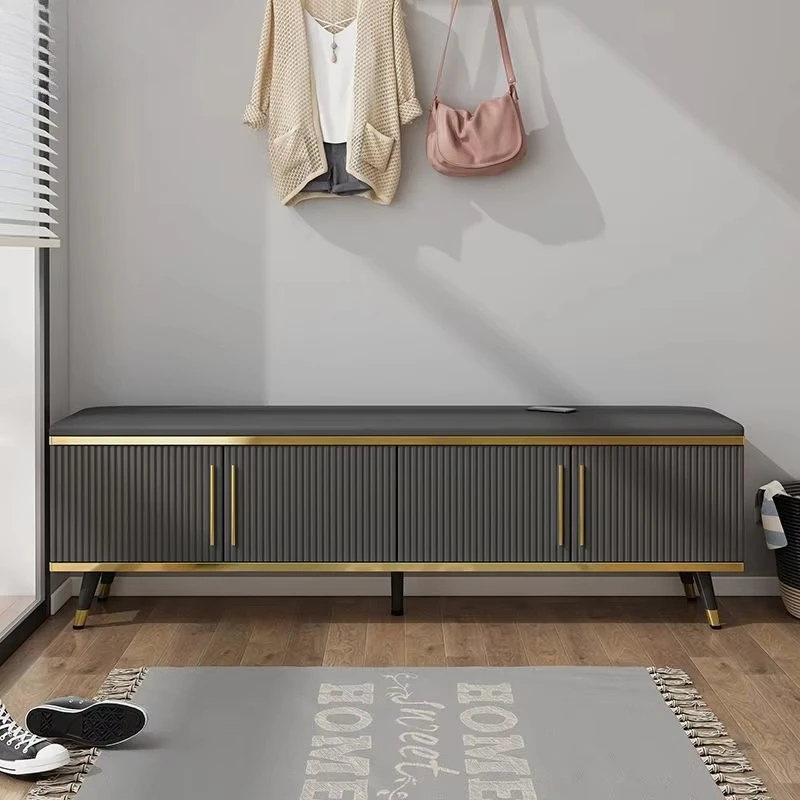 Living room furniture Hot-selling products Modern luxury minimalist design Beauty shoe changing stool Shoe rack Home bench