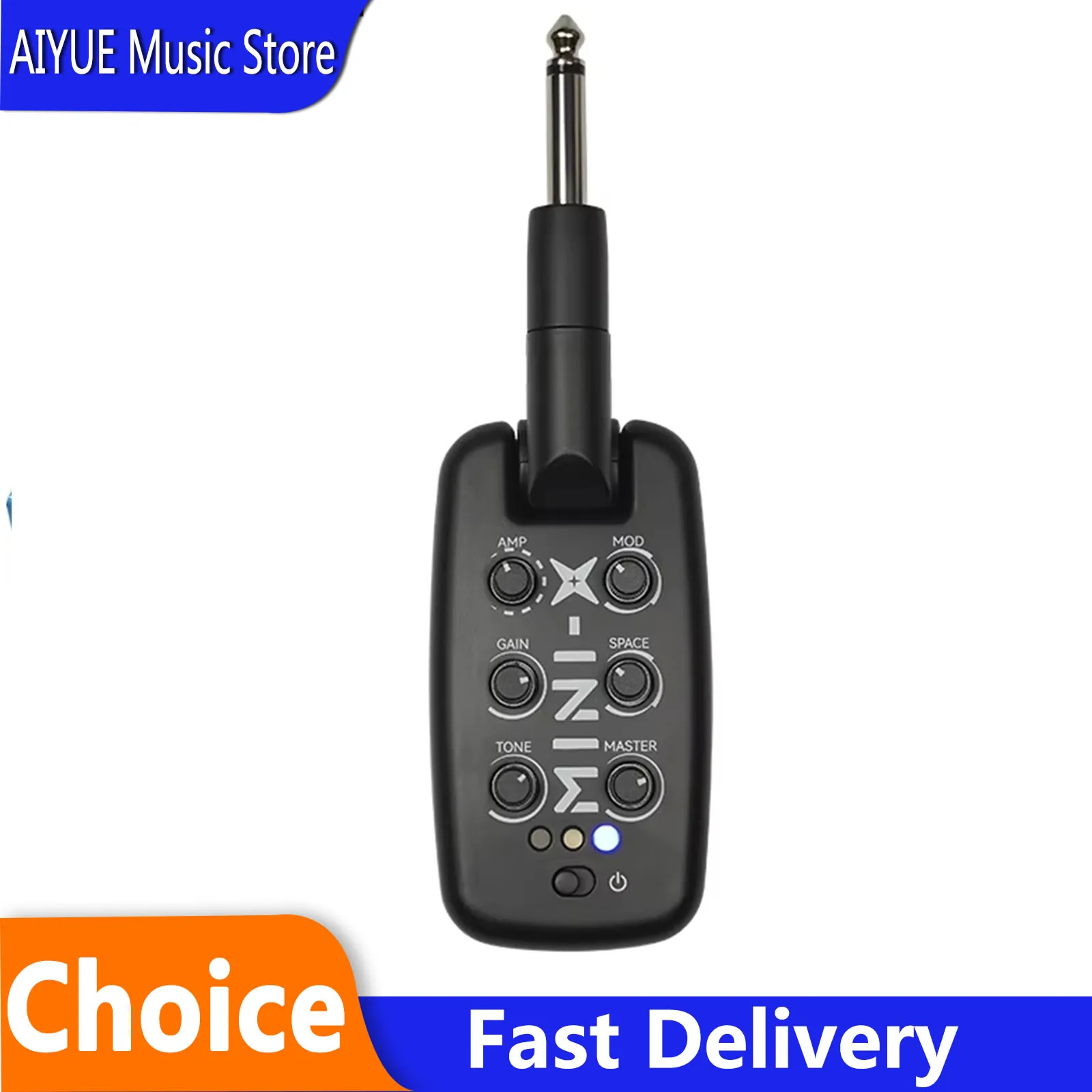 

M-VAVE MINI-X Headphone Amplifier Guitar Bass Effects Portable Rechargeable Amp Built-in 9 Different Amplifier Tones Guitar