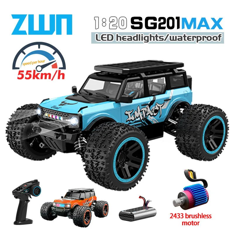 

SG201MAX SG201PRO 1:20 55 км/ч 2,4G Радиоуправляемый автомобиль со светодиодной подсветкой 4WD Бесщеточный электрический высокоскоростной внедорожный пульт дистанционного управления Игрушки для детей