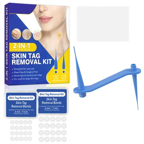 2-IN-1 Wart Removal Kit เนื้อ Polka Dots หูดสิวเนื้อ Mole Face หม้อ Fast Removal Kit Unisex Body Skin Tag Care เครื่องมือ