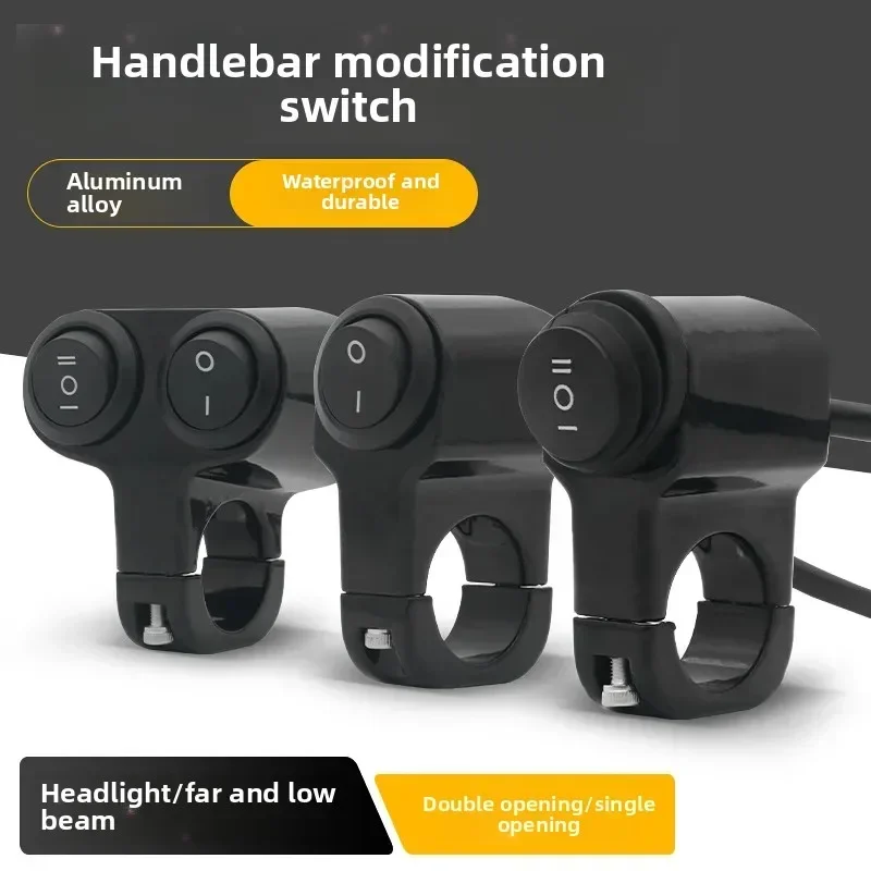 

Aluminum Alloy Handlebar Switch Double Flash LED Motorcycle Multi-Function Spotlight Combination Switch Electric Vehicle Modific