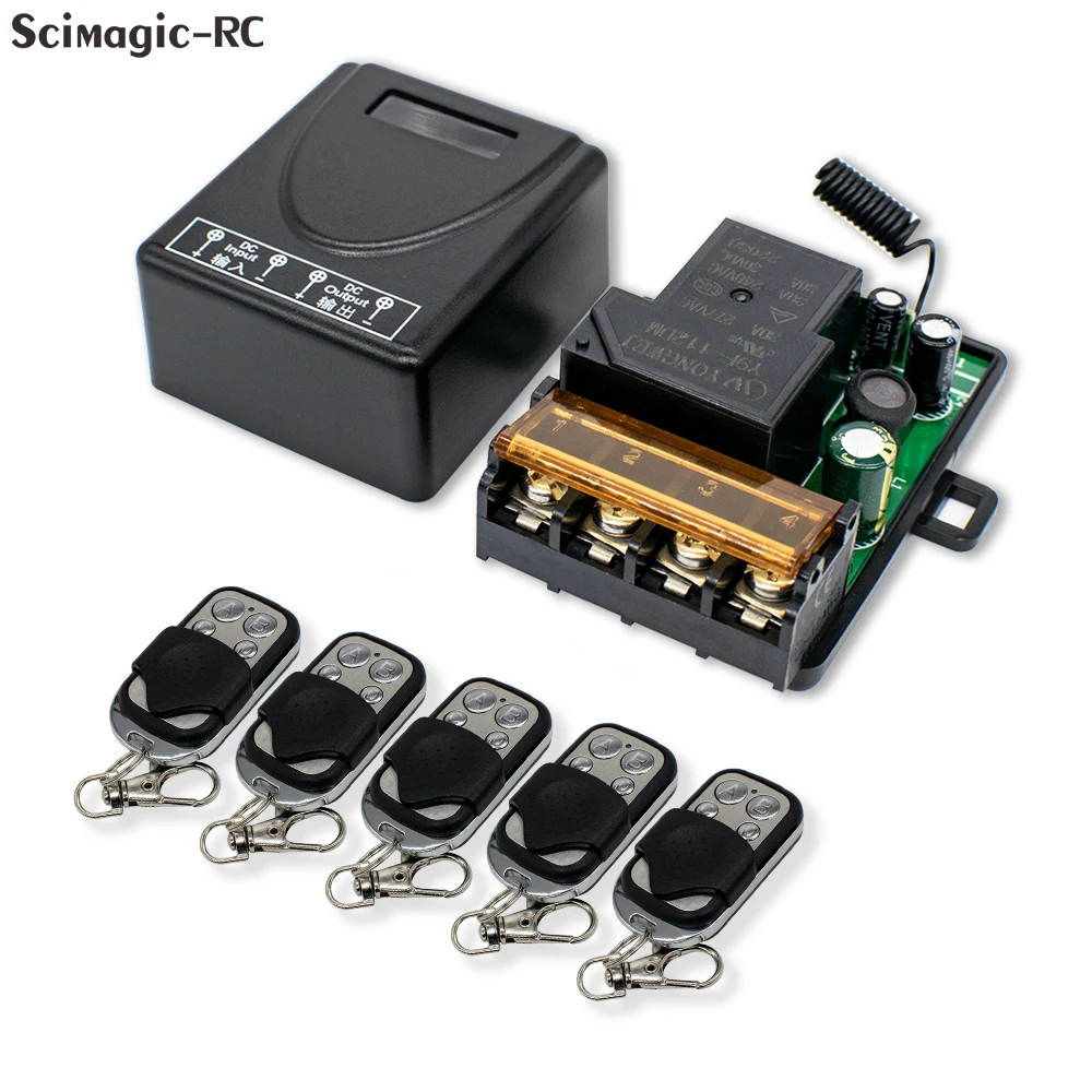 

DC 12V 24V AC220V 433Mhz Remote Control Switch Hign Power On off Remote Control Transmitter for Water Pump Motor LED/Electric