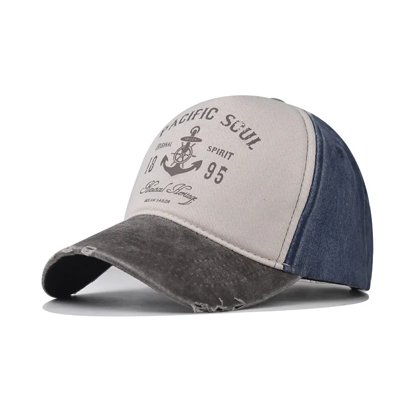 

New Washed Vintage 1895 Letter Print Baseball Cap Large Embroidery Hip Hop Casual Hat
