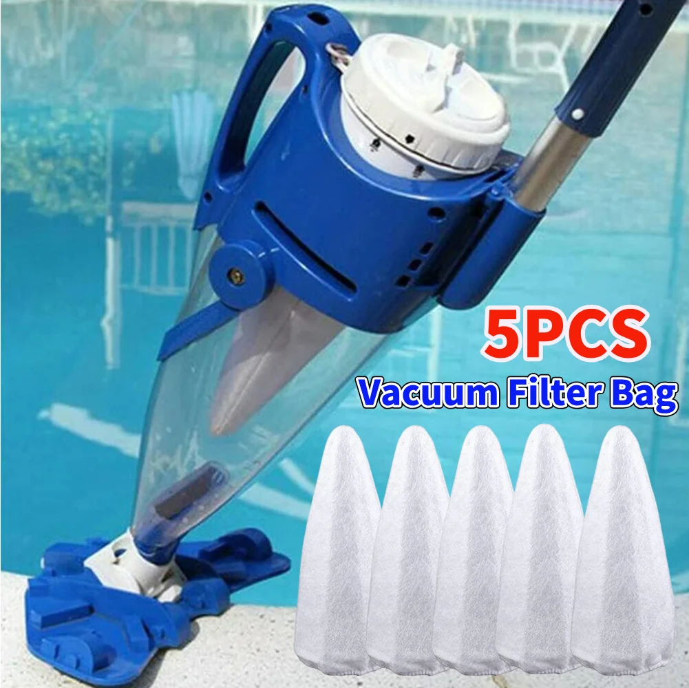 5PCS Vacuum Filter Cotton Pool Vacuum Replacement  Cotton Pool Filter Bags for Pool Handheld Rechargeable Pool Cleaner