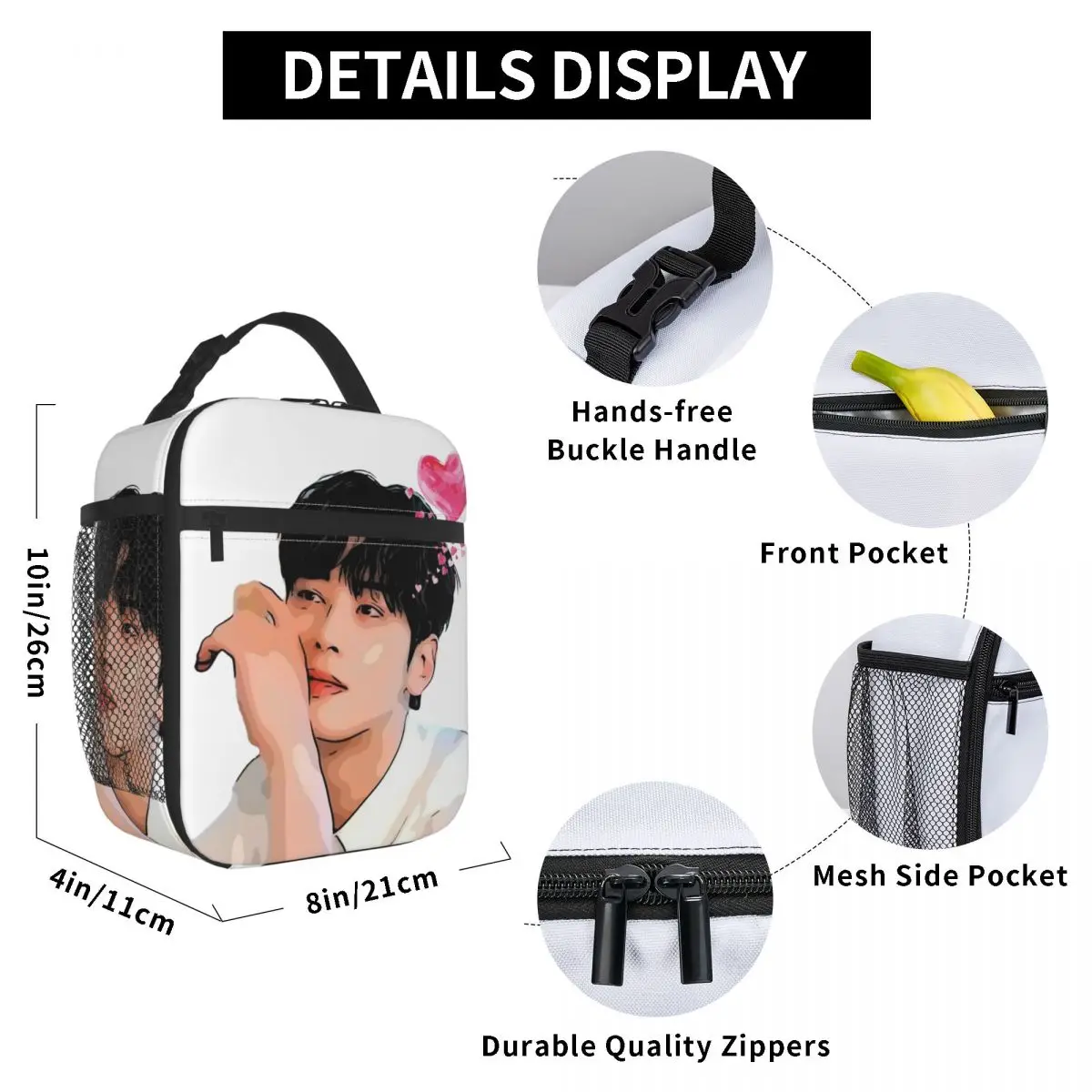 Cha un Woo Fan Gifts Kpop corea borsa termica per il pranzo per la scuola borsa per alimenti portatile Cooler scatole per il pranzo termiche