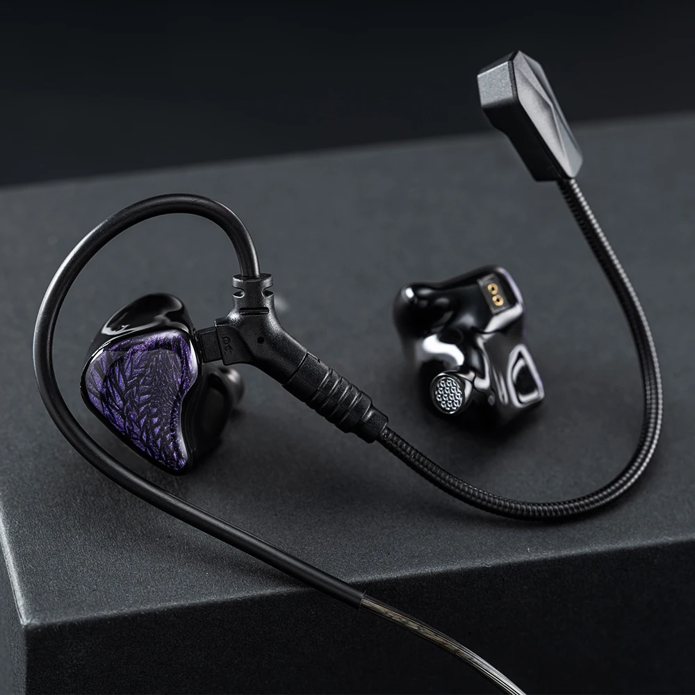 Auriculares intrauditivos Kinera Celest Wyvern negros, controlador dinámico LCP de 10mm con micrófono de pluma desmontable, Cable IEM, auriculares