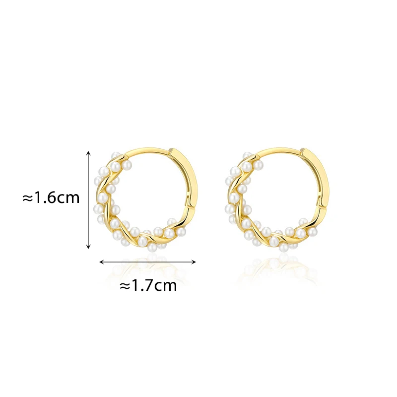 Silver Color Light Luxury Mini Pearl Hoop Earrings for Fashion Women Fashion Jewelry Trendy Personality Accessories view 2