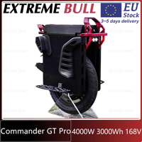 ExtremeBull Commander GT Pro 168V 3000Wh 50S Battery Electric Unicycle 4000W C38 High Torque 21inch Tire Suspension 95mm Wheel