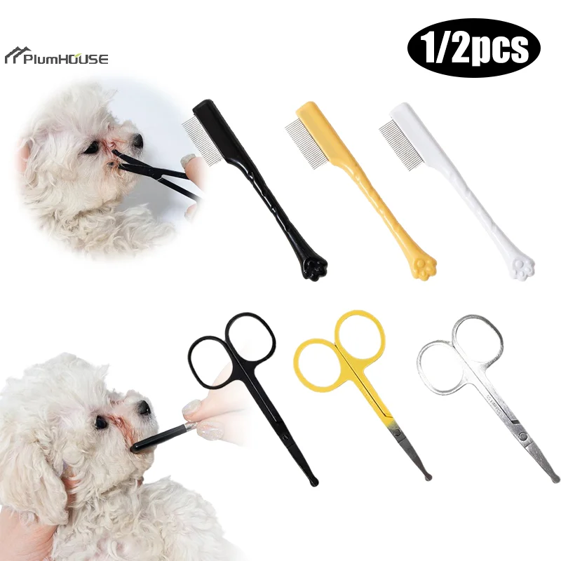 Расческа-для-чистки-лица-домашних-животных-расческа-для-удаления-пятен-от-слез-щетка-для-удаления-кошачьих-когтей-триммер-для-собачьей-шерсти-ножницы-аксессуары-для-чистки-домашних-животных