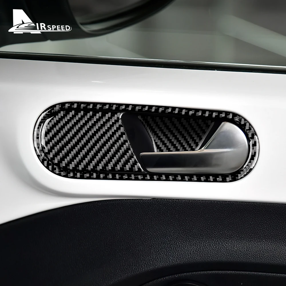 Real Carbon Fiber Sticker For Volkswagen Beetle 2012 2013 2014 2015 2016 2017 2018 2019 Car Door Handle Interior Accessories