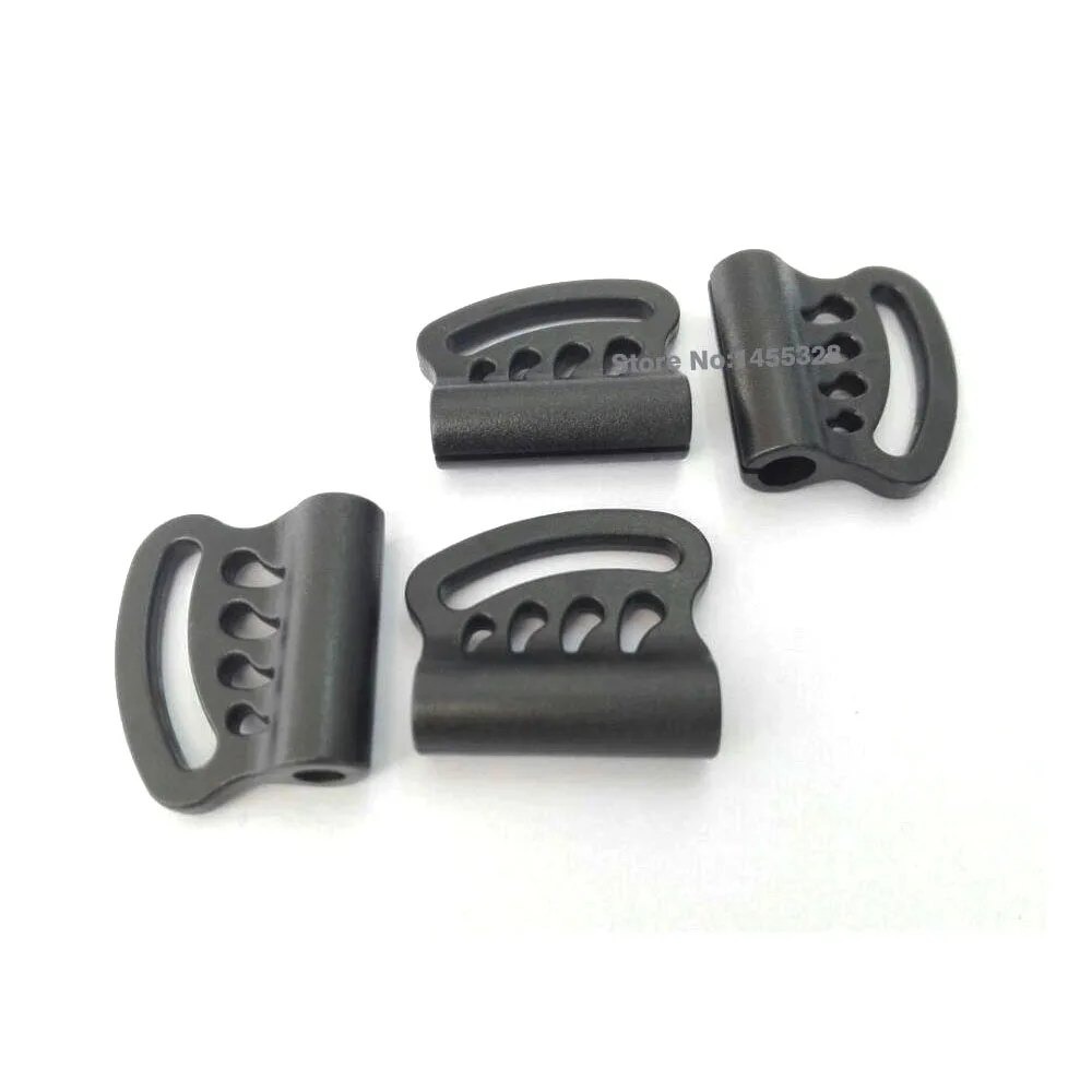 50pcs/lot black plastic ball cord lock toggles bell stoppers with cut line for 4mm bungee shock cord