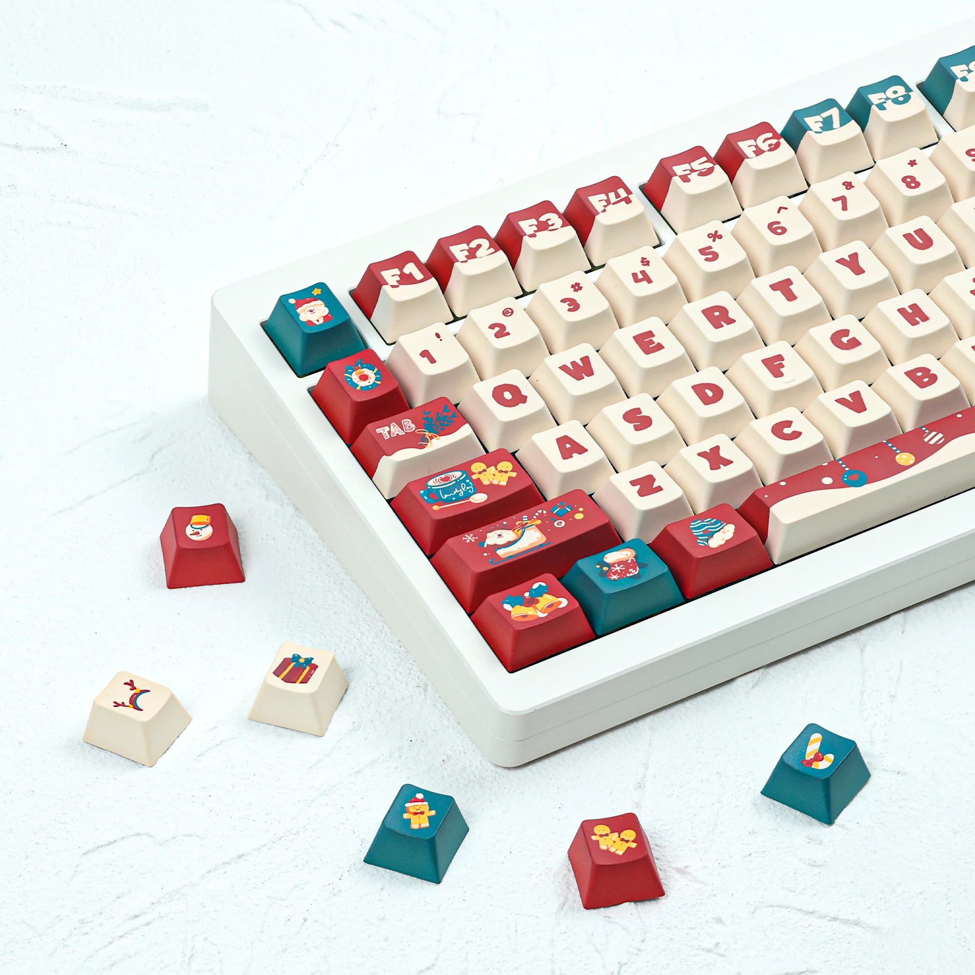 teclado mecanico keycaps presente de natal pbt perfil moa keycap para mx switch hot sublimation 142 chaves 01