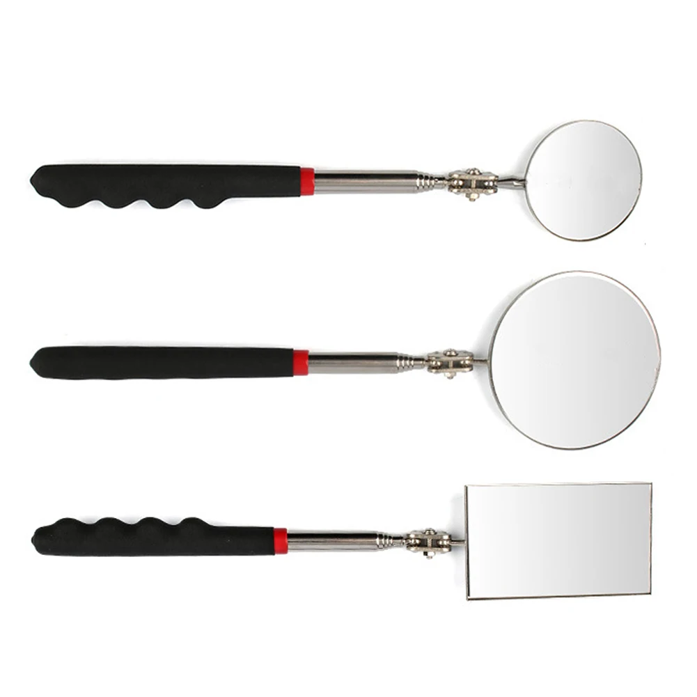 Portable Telescoping Flexible Head Inspection Mirror With LED Light Adjustable 360 Degree Swivel Viewing Auto Hand Tools