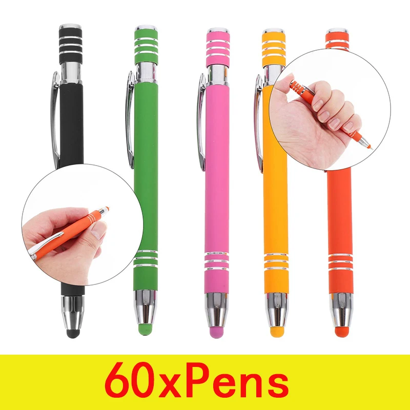 60Pcs Touch Screen Pen Capacitive Pen Smartphone Capacitive Pen Screen Touch Pens Ball-Point Pens Stylus Ballpoint Pens