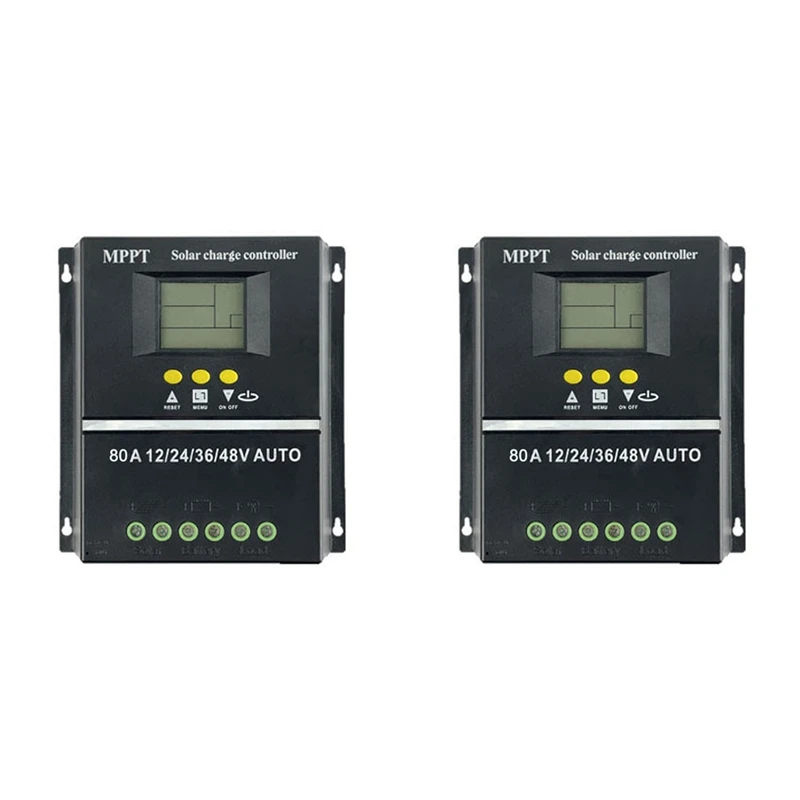 

2 шт., контроллер заряда солнечной батареи 80 А, 12 В/24 В/36 В/48 в