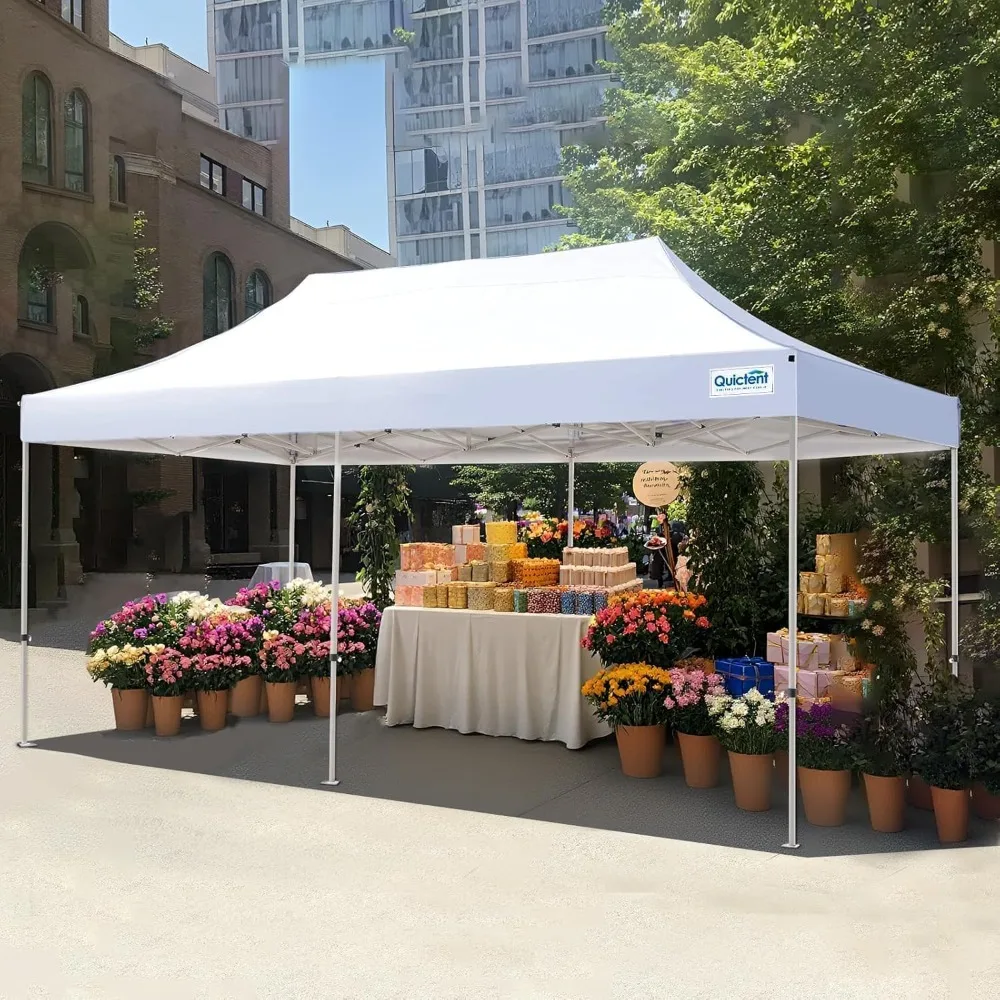 

Quictent 10x20 Heavy Duty Pop up Canopy Tent, Commercial Grade Instant Shelter with Wheeled Bag for Outdoor, Beach, Parties, Mar