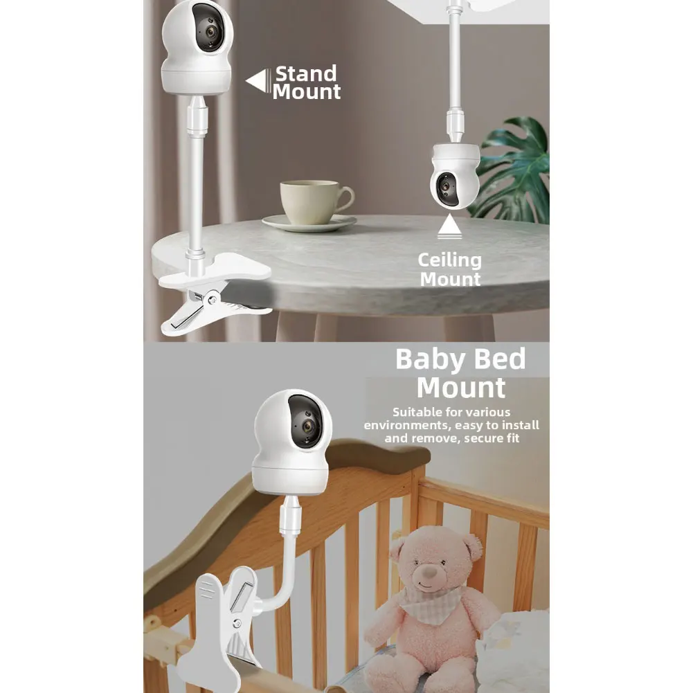 Metalen flexibele klembevestiging 18 cm wit voor TP-Link voor Tapo C200/C210/C220/C201/C202/C211/C212/C222/C230 camera's