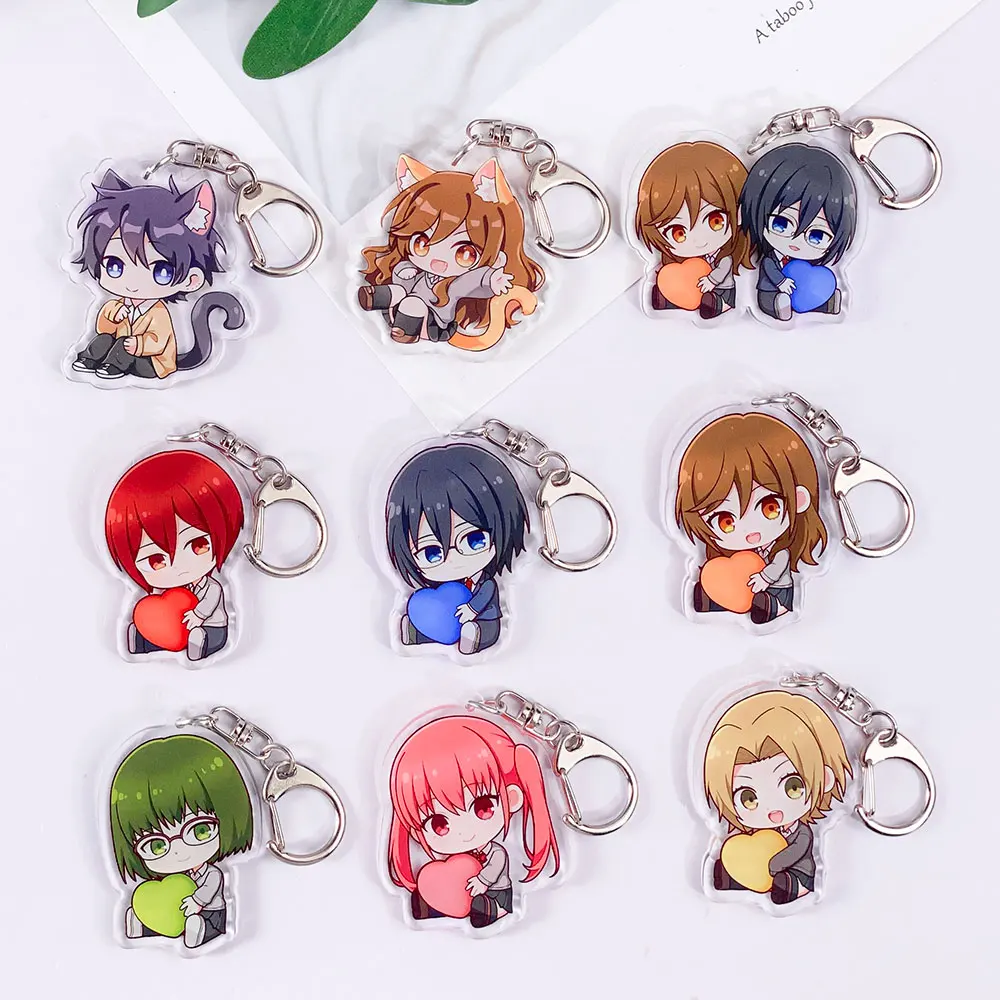 10Pcs Anime Hori san to Miyamura kun Acrylic Car Keychain Accessories Cute Bag Charm Backpack Pendant Keyring Gifts For Friends