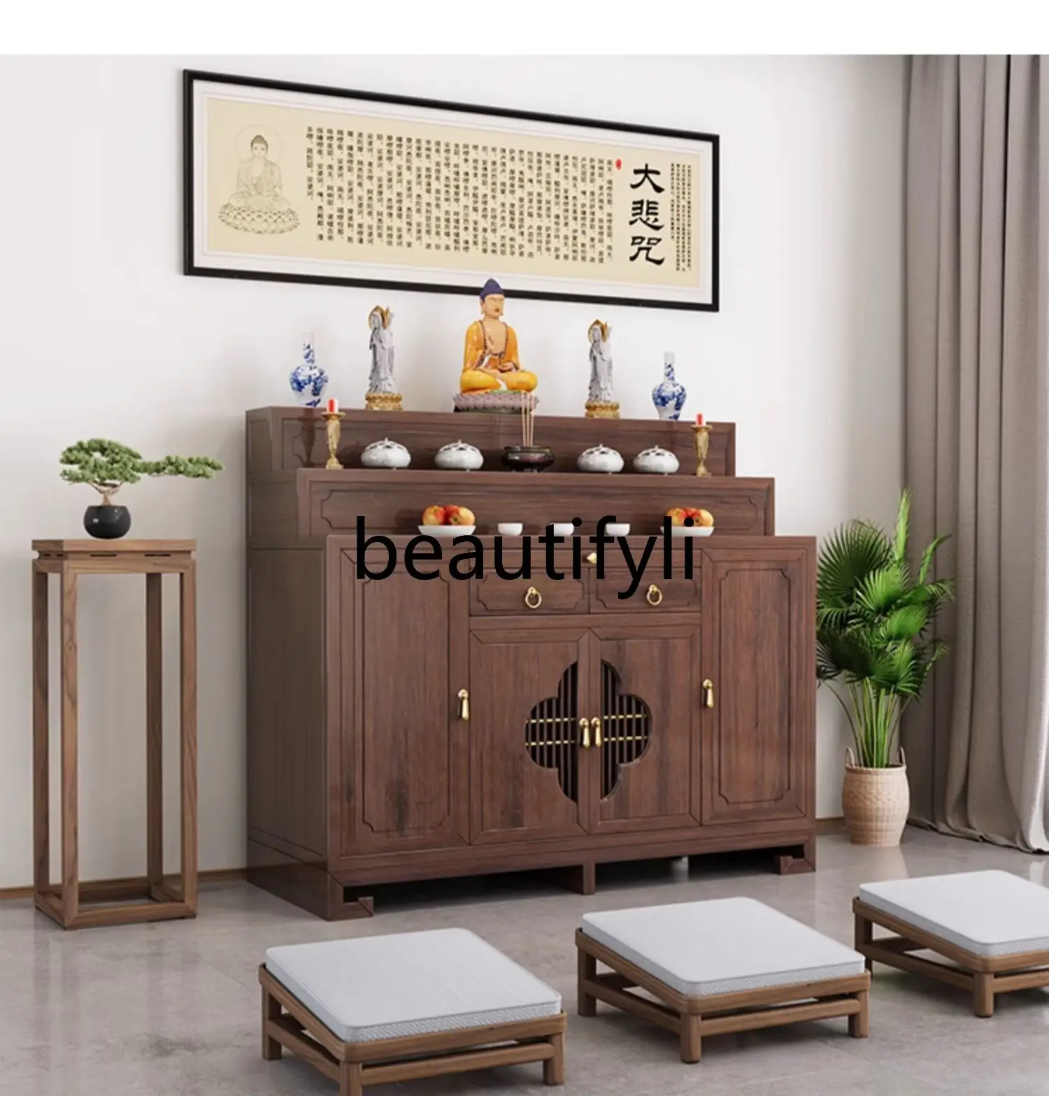 Solid wood Tibetan table incense case Buddhist table home modern style Buddhist hall for Wujin Buddha table