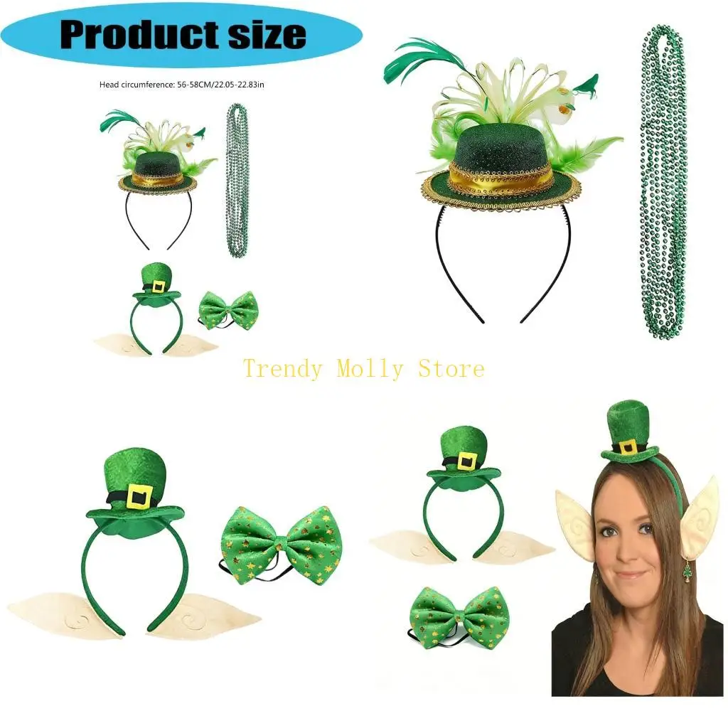 

N5KB Практичный тканевый набор повязок на голову с трилистником, шиньон, идеально подходящий для костюмированных вечеринок