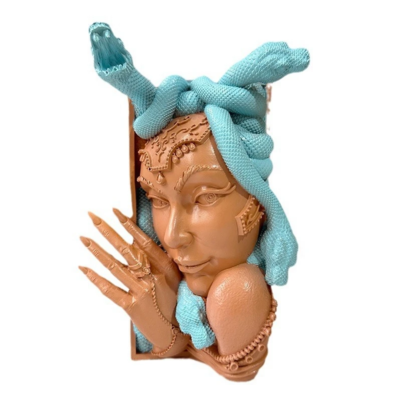 

Medusahead Book Nook Decorative Bookends Unique Snake Women Face Book Ends Heavy Duty Book Stopper For Home Office Desk-AT81