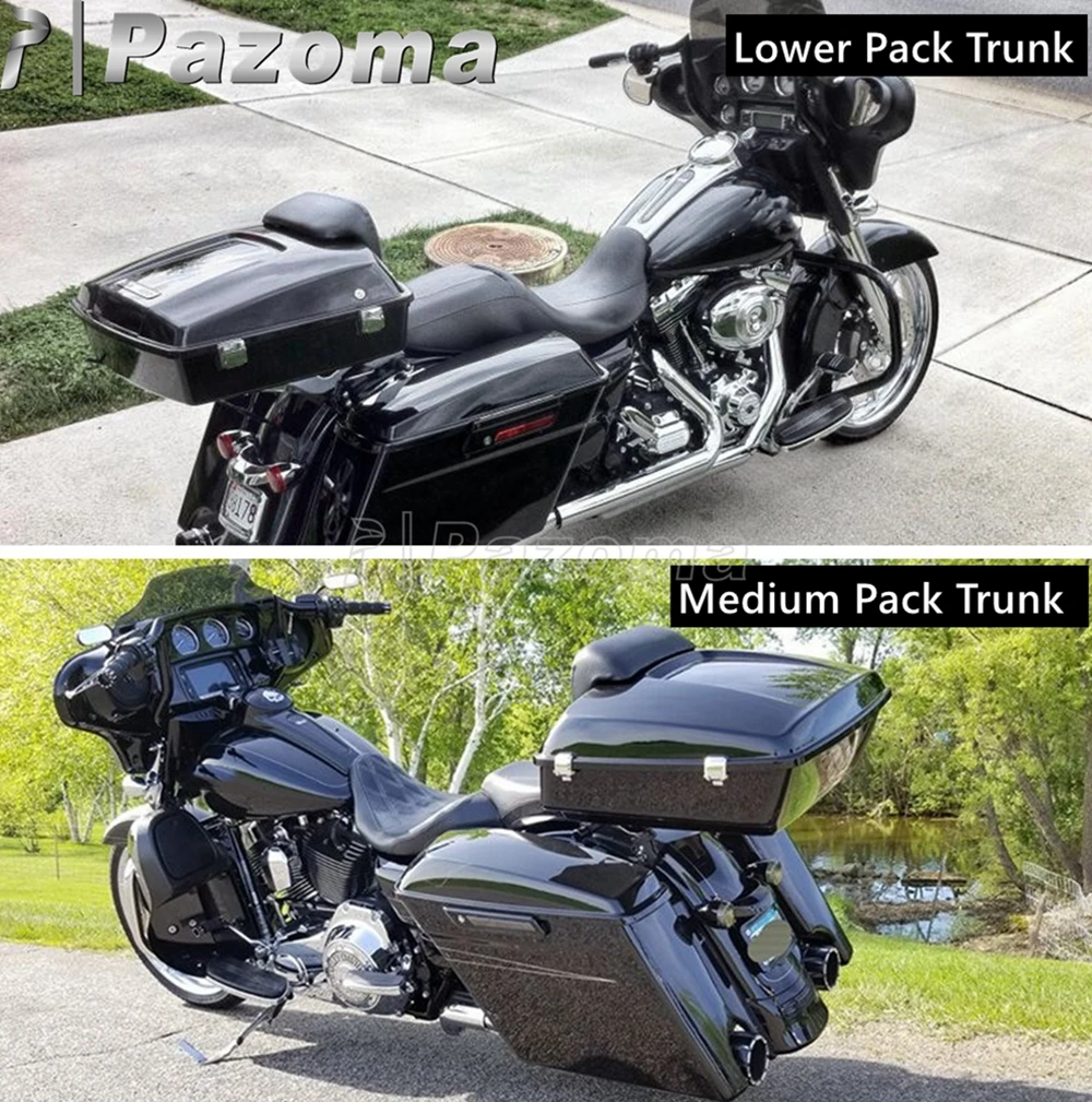 Motorcycle Tour Tail Box Rear Luggage Pack Top Storage Case w/ 3 Key Cushion Pad For Harley Touring FLHT FLHR FLHX FLTRX 14-2023