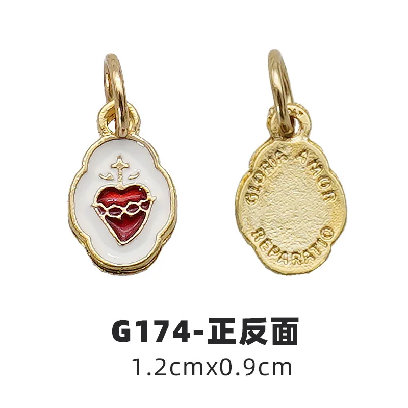 

Catholicism Cross Pendant Necklace Saint Brand S. Heart Shaped Alloy Enamel Band Saint Brand Accessories Jewelry Accessories