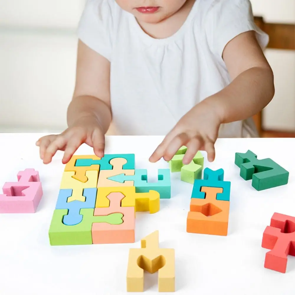 لوحات ألغاز خشبية ثلاثية الأبعاد، التفكير المنطقي، التدريب على الفضاء، شكل هندسي، ألغاز مطابقة تعليمية ملونة
