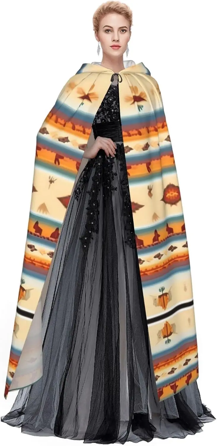 Płaszcz z kapturem dla dorosłych w stylu Indianinów, peleryna karnawałowa, kostium cosplay, szata na imprezę, gotycki karnawał