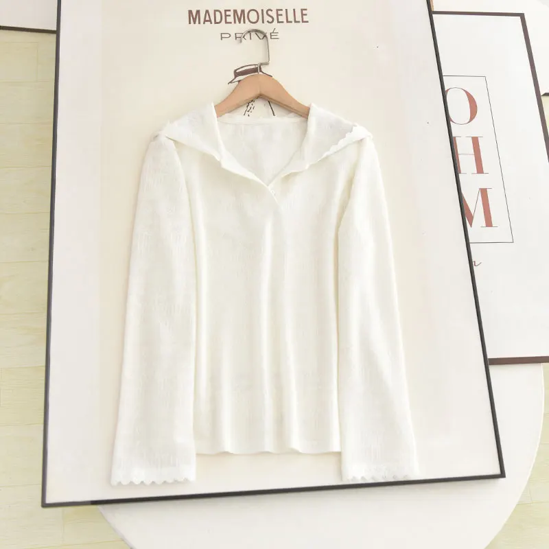 

2025 Early Autumn New Sle Casual Loose Lace Hoodie Top Slimming Base Layer Sweatirt Sweet Sle Pure Color Long Sve