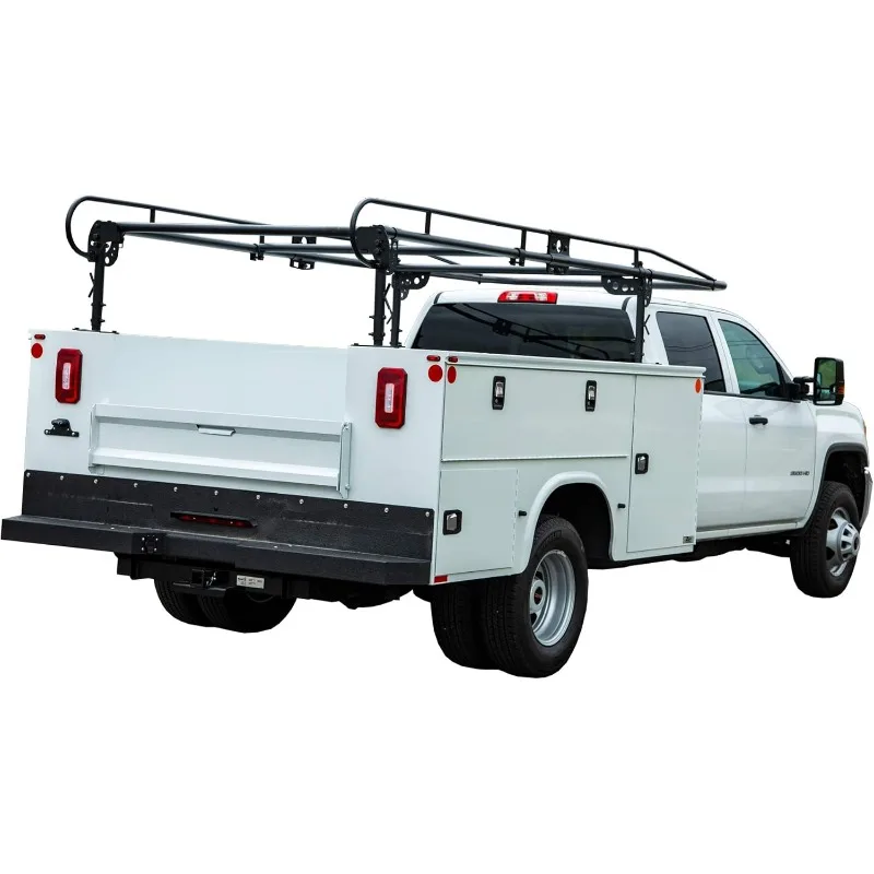 home.1501250 Steel Service Body Ladder Rack, 162 Inch Length, 1000lb Limit, Cargo Rack for Truck