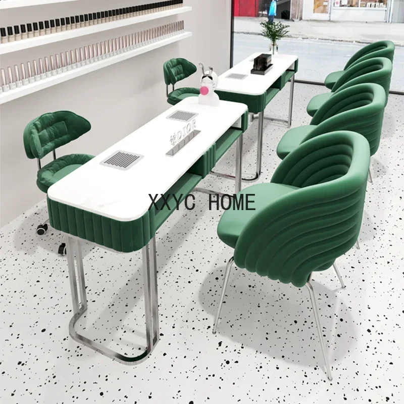 Modern Manicure Table Commercial Beauty Nail Supplies Exquisite Table Vanity   Mesas De Manicura Nail Bar Furniture