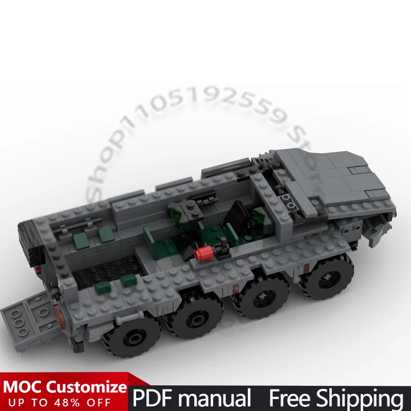 

Набор для сборки модульной модели БОКСЕР APC MOC из 748 деталей, серия «Война», популярная простая модель, креативный дизайн, DIY, подарок для мальчика на праздник