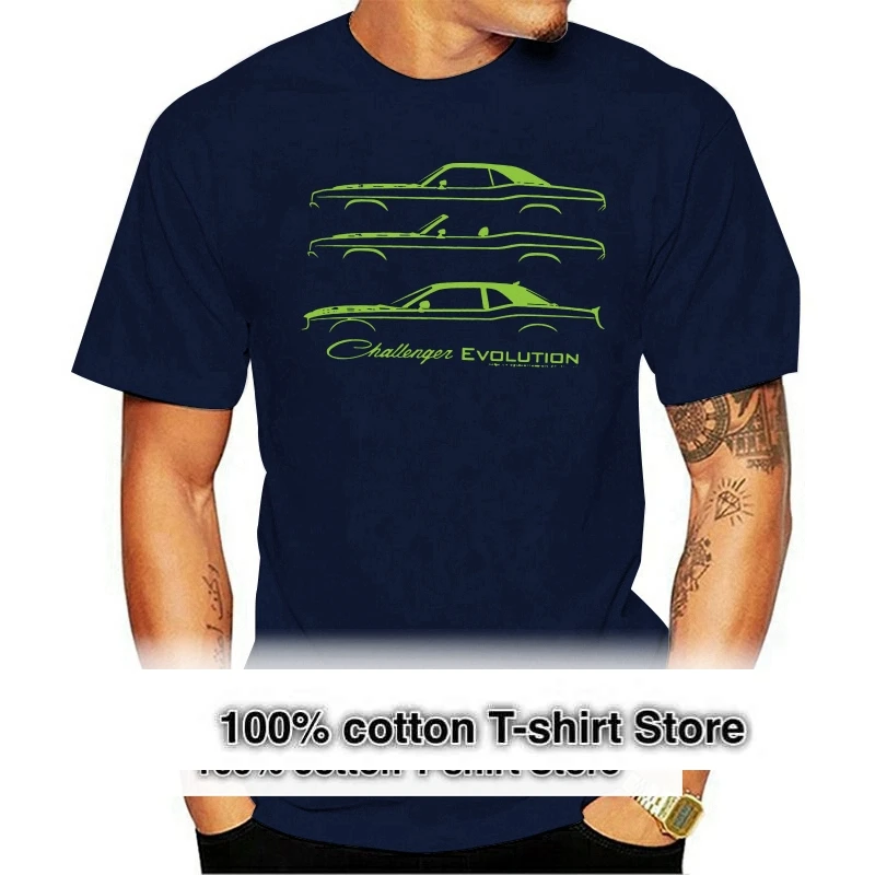 

Футболка American Muscle Car 1970 2024 Challenger Evolution Classic Sr T 8 Hemi R/T Hellcat 2024, мужские облегающие футболки