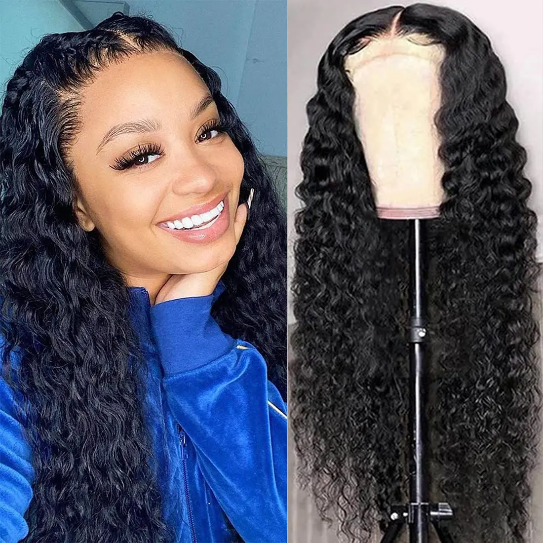 

13x4 Deep Wave Lace Front Wigs Human Hair Wigs for Black Women Lace Front Glueless Wigs Human Hair Pre Plucked with Baby Hair