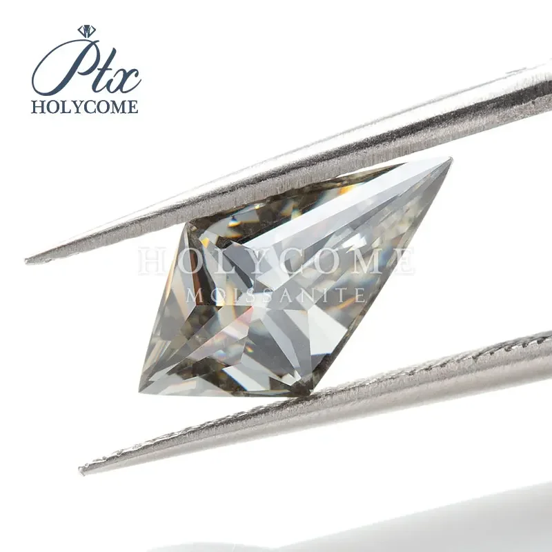 Step Kite Cut Moissanite Loose Gemstones 3x5-9x14mm VVS1 Grey Color Lab Grown For Jewelry Ring Making With GRA Certificated Bead