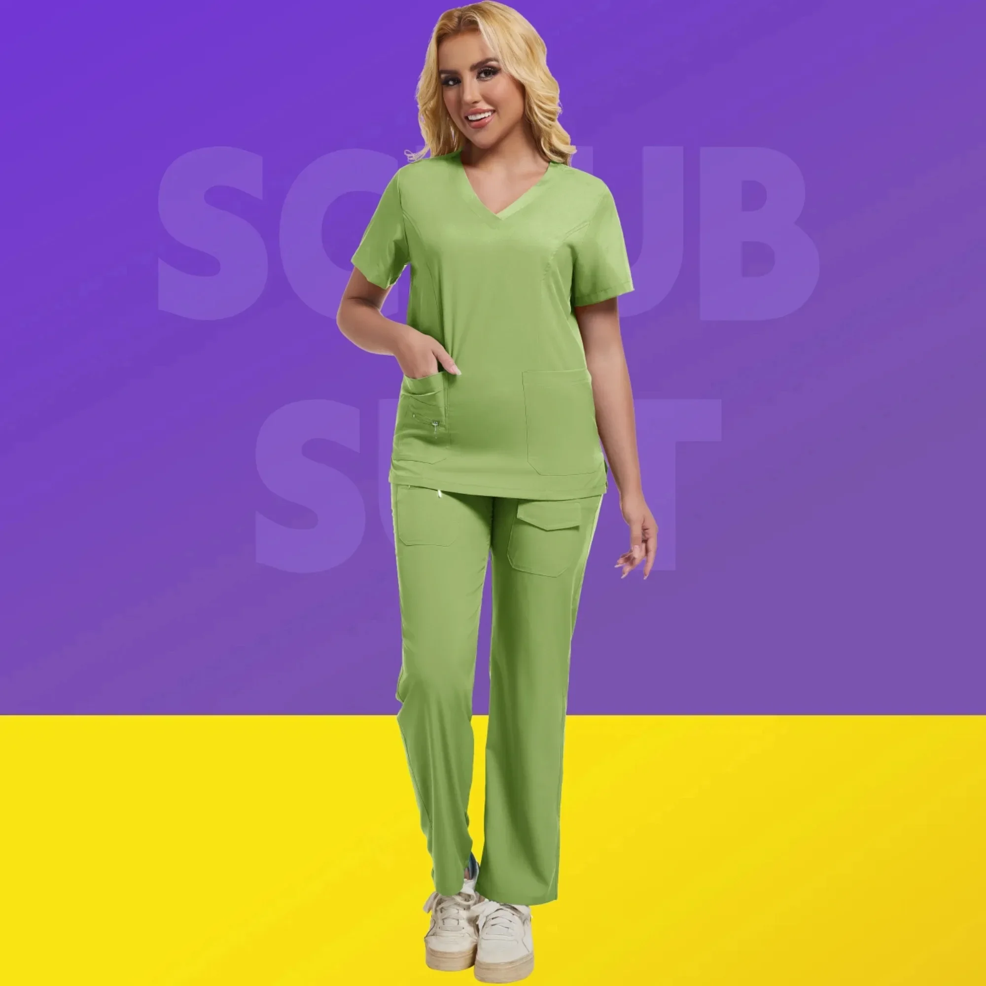Uniformes cirúrgicos mulher enfermagem enfermeria define superior calça artigos uniforme médico esfrega clínica salão de beleza spa hospital ternos