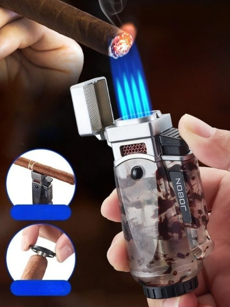 JOBON nouveau pistolet de pulvérisation gonflable à flamme bleue à pulvérisation directe allume-cigare allumeur de Barbecue en plein air foret à cigares magnétique