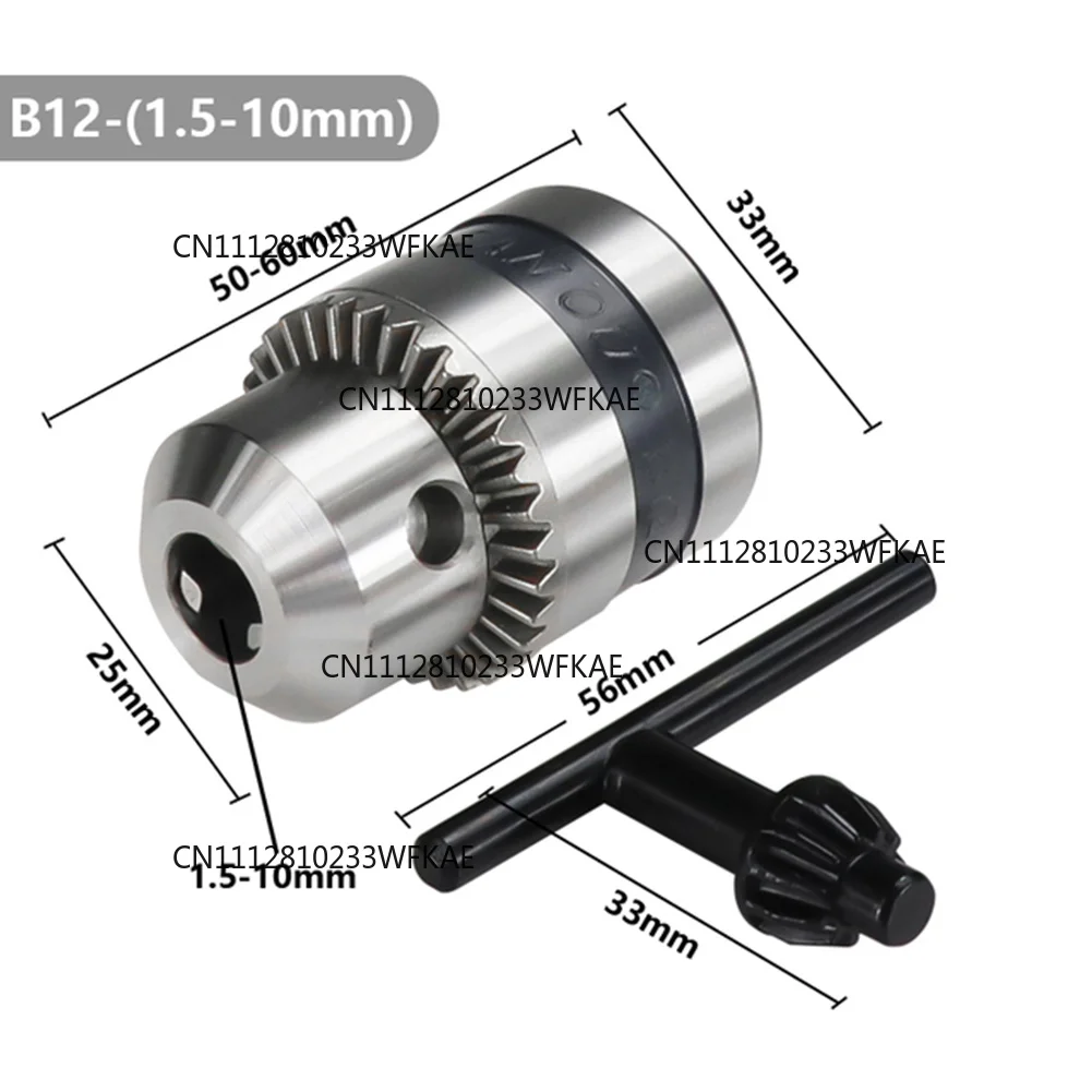B12 Drill Chuck L T Spanner Connector With Wrench Clamping Range 1.5-10mm CNC Machine Convert Adapter For Milling Machine, Lathe
