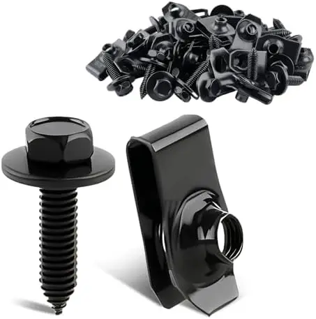 

100PCS 1/4" U-Nut Clips Kit for Automotive Fender Bolts & Screw Fasteners