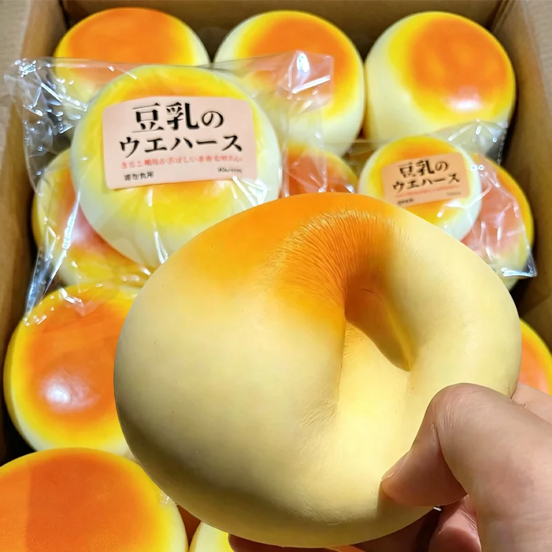 Kawaii Food Squeeze Toy Cute Sticky Bread Slow Rebound Wet Soft Suction Finger Pinch Decompression Squishy Stress Release Toys