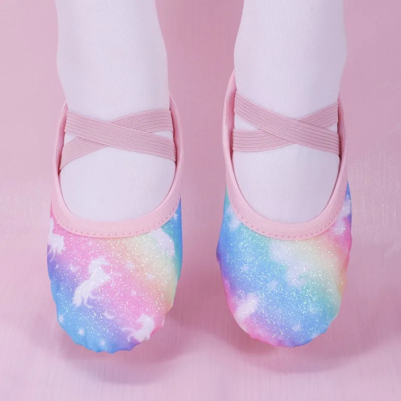 Girls Ballet Dance Shoes Soft Bottom Stage Performance Children Cat Claw Shape Body Cross-Border Dance Shoes Ballet Shoes