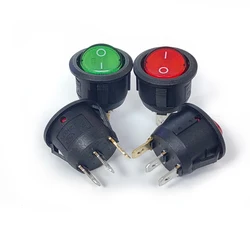 20PCS/Lot KCD1 Round Rocker Switch 3Pin 3P 2-Positon 6A/250V 20mm Red/Green